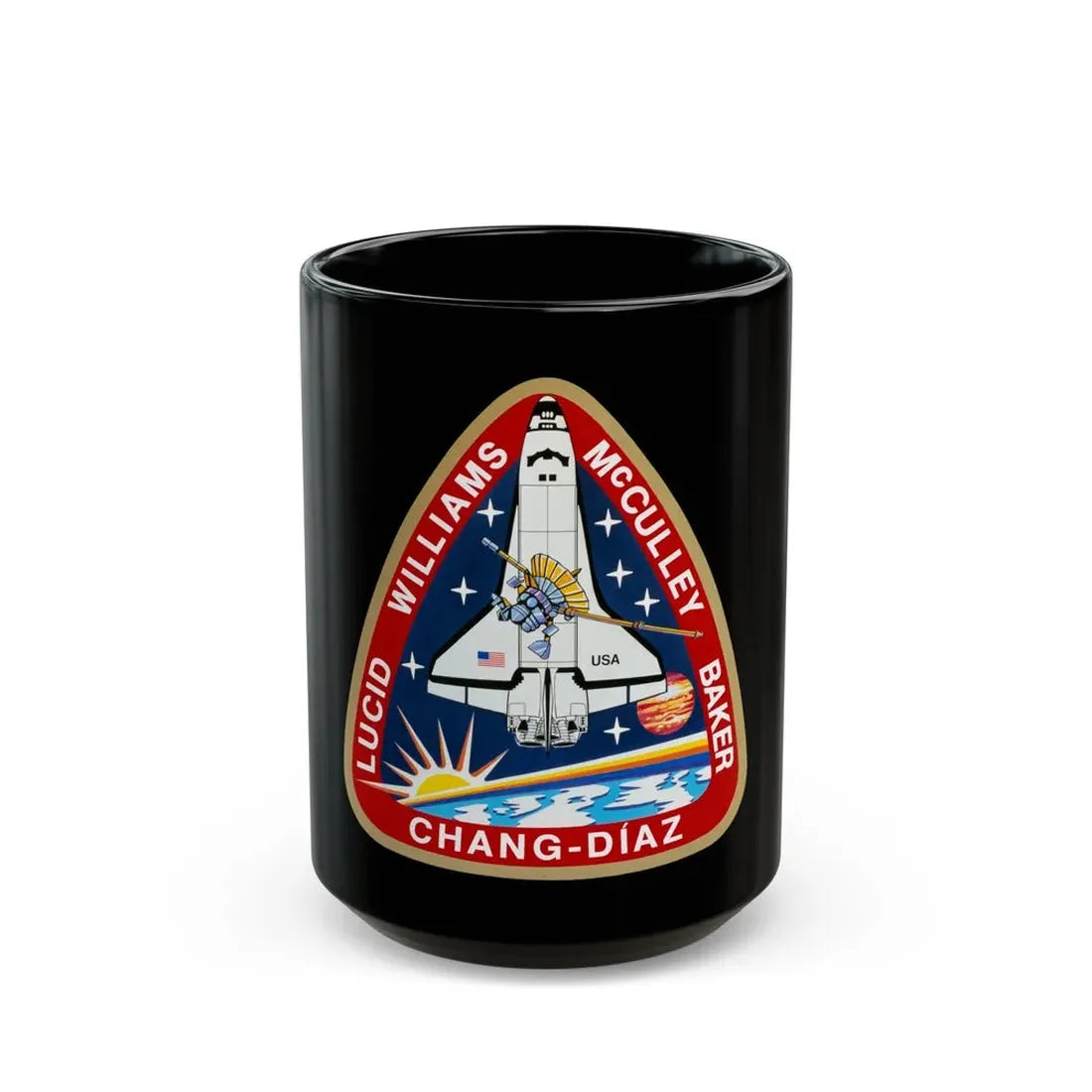 STS 34 (NASA) Black Coffee Mug 15oz - Go Mug Yourself