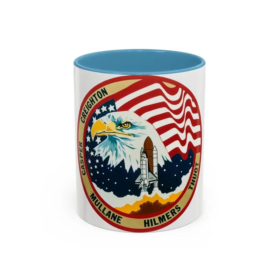 STS 36 (NASA) Accent Coffee Mug 11oz Light Blue - Go Mug Yourself