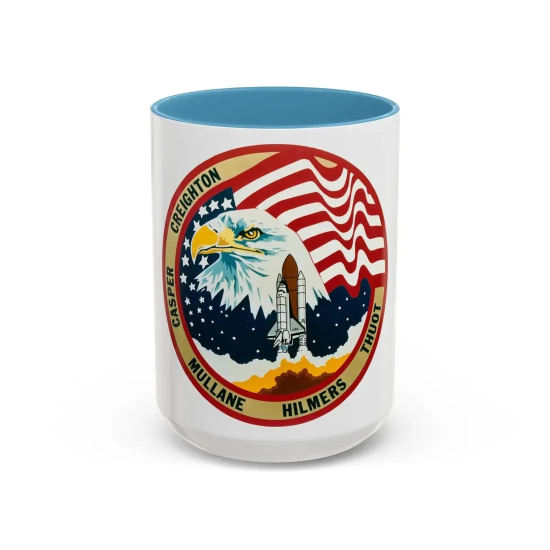 STS 36 (NASA) Accent Coffee Mug 15oz Light Blue - Go Mug Yourself