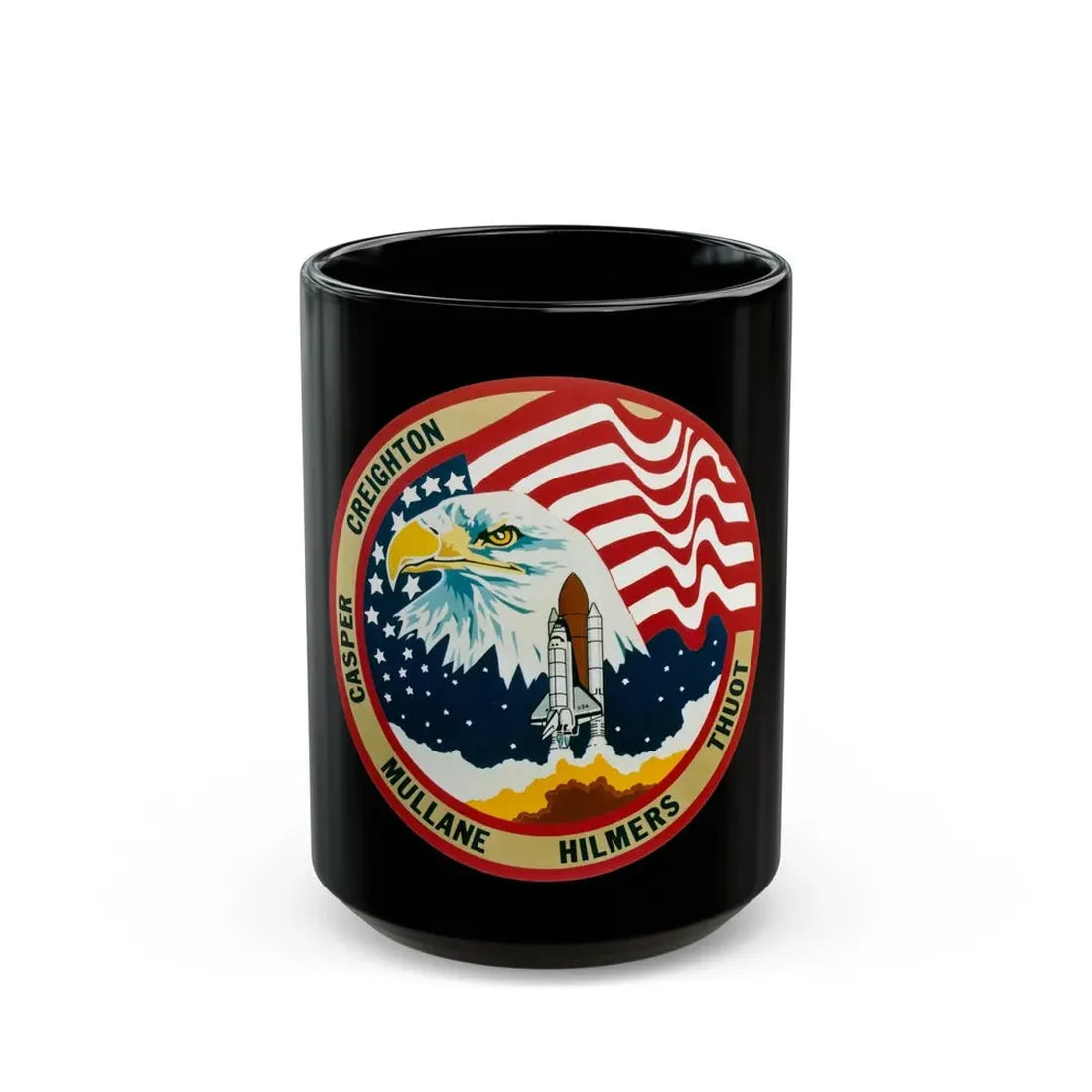 STS 36 (NASA) Black Coffee Mug 15oz - Go Mug Yourself