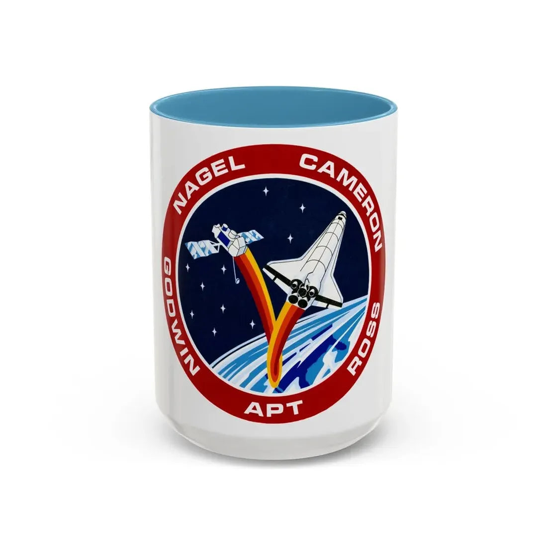 STS 37 (NASA) Accent Coffee Mug 15oz Light Blue - Go Mug Yourself