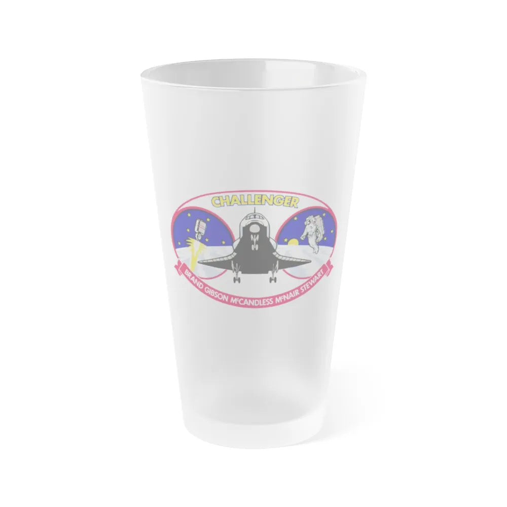 STS 41 b (NASA) Frosted Pint Glass 16oz-Go Mug Yourself