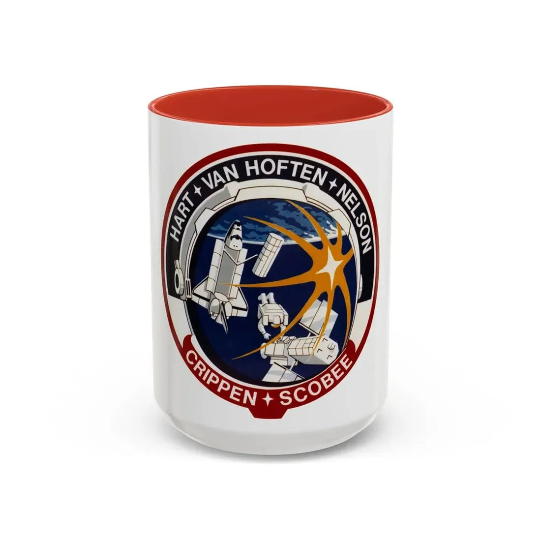 STS 41 C (NASA) Accent Coffee Mug 15oz Red - Go Mug Yourself