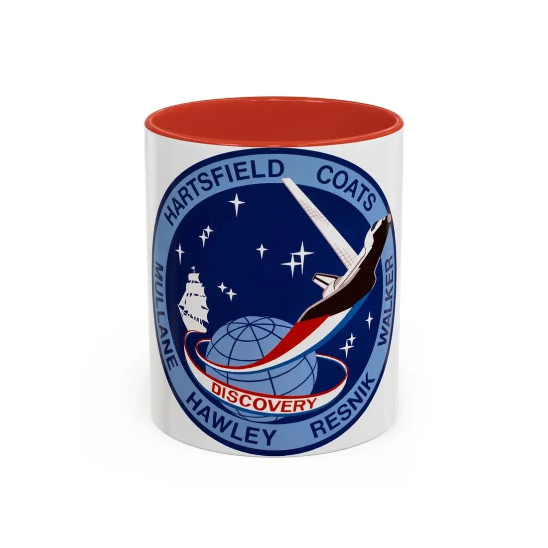 STS 41 d (NASA) Accent Coffee Mug 11oz Red - Go Mug Yourself