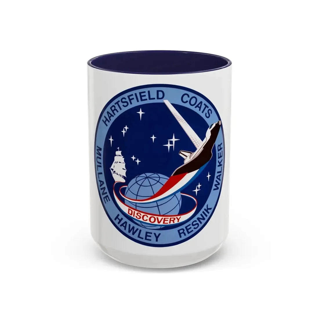 STS 41 d (NASA) Accent Coffee Mug 15oz Navy - Go Mug Yourself