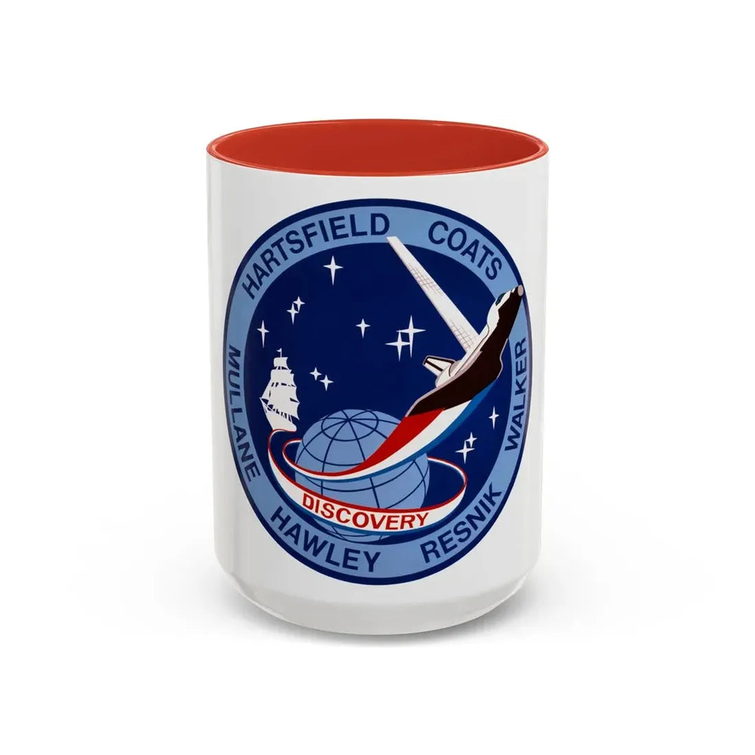 STS 41 d (NASA) Accent Coffee Mug 15oz Red - Go Mug Yourself