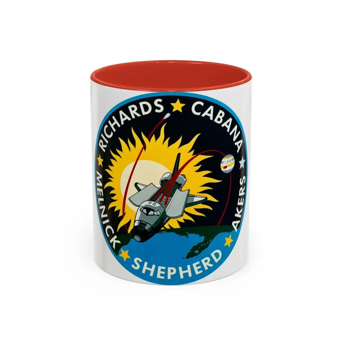 STS 41 (NASA) Accent Coffee Mug 11oz Red - Go Mug Yourself