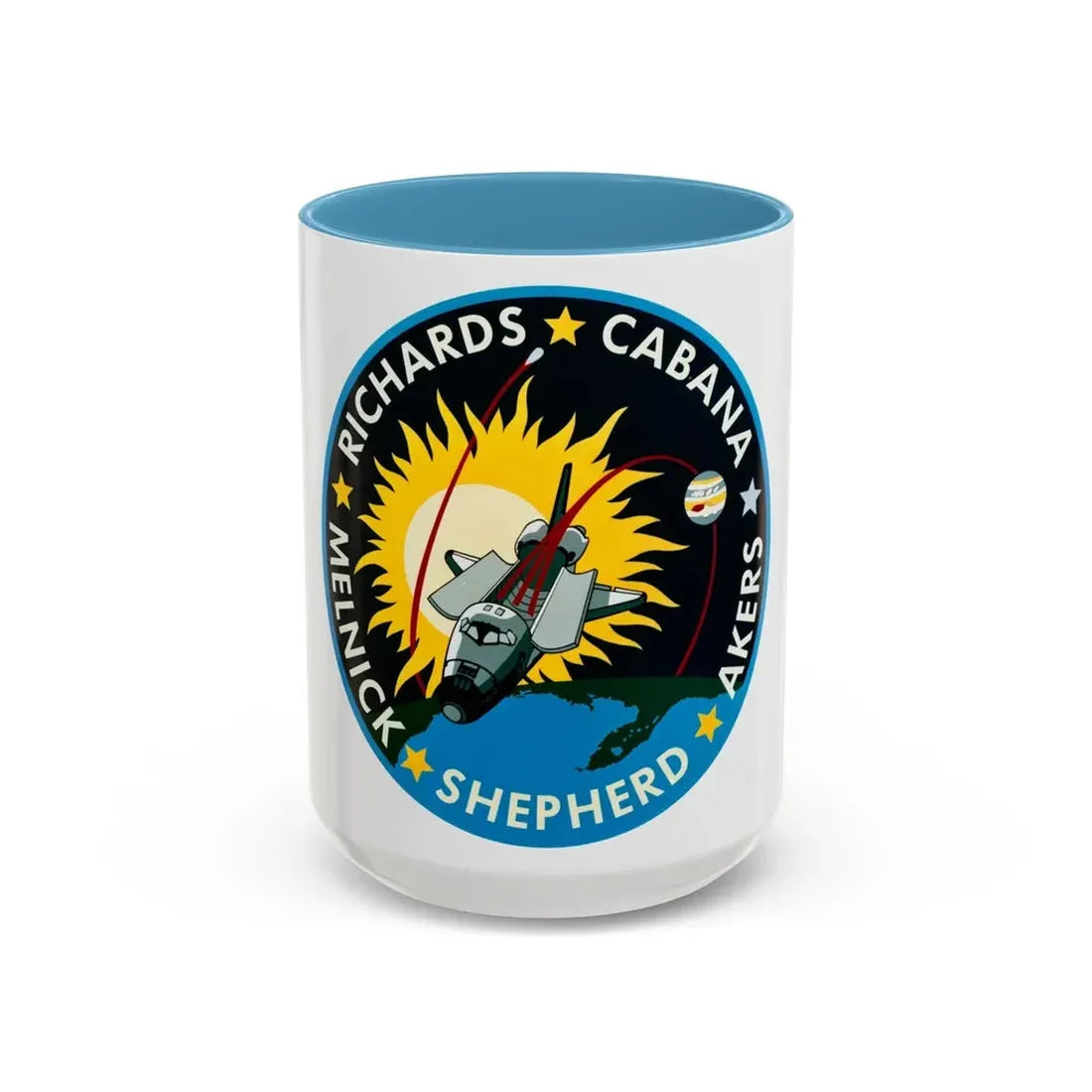 STS 41 (NASA) Accent Coffee Mug 15oz Light Blue - Go Mug Yourself
