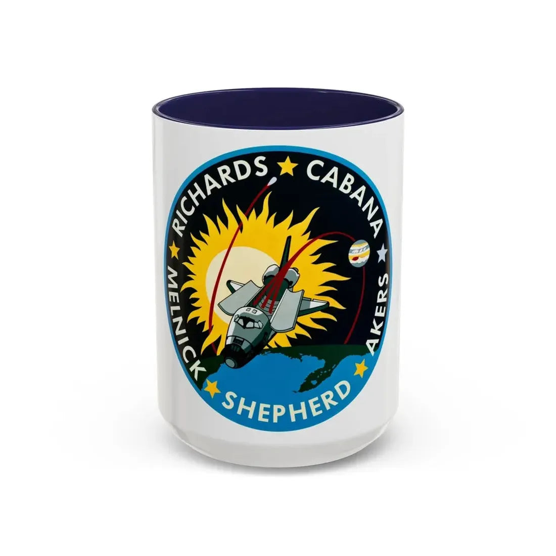 STS 41 (NASA) Accent Coffee Mug 15oz Navy - Go Mug Yourself