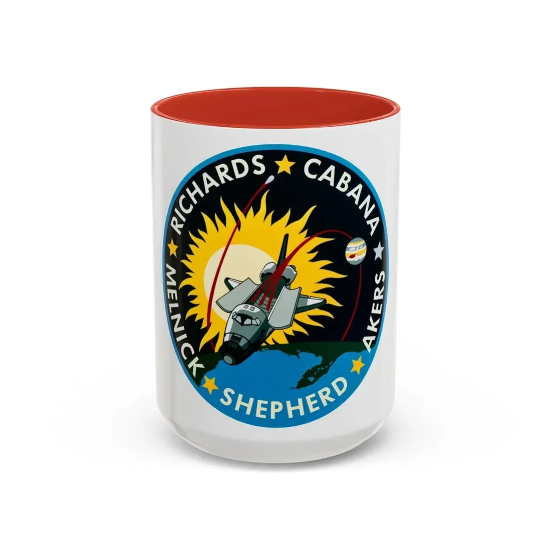 STS 41 (NASA) Accent Coffee Mug 15oz Red - Go Mug Yourself