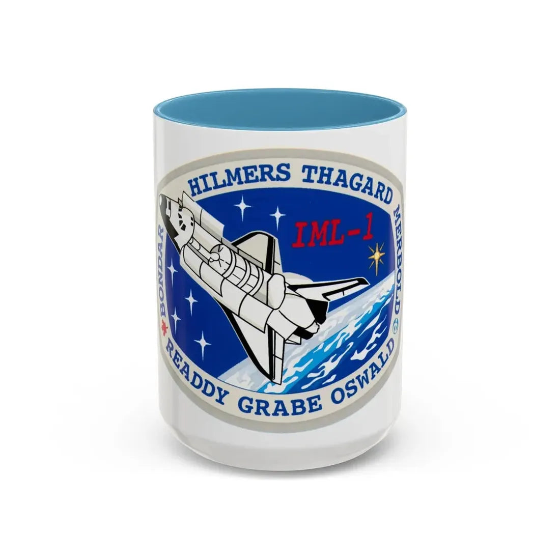 STS 42 (NASA) Accent Coffee Mug 15oz Light Blue - Go Mug Yourself