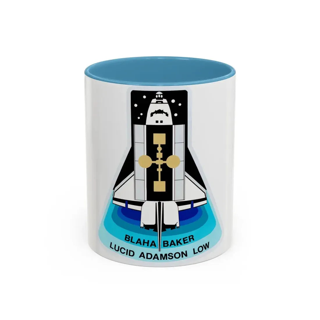 STS 43 (NASA) Accent Coffee Mug 11oz Light Blue - Go Mug Yourself