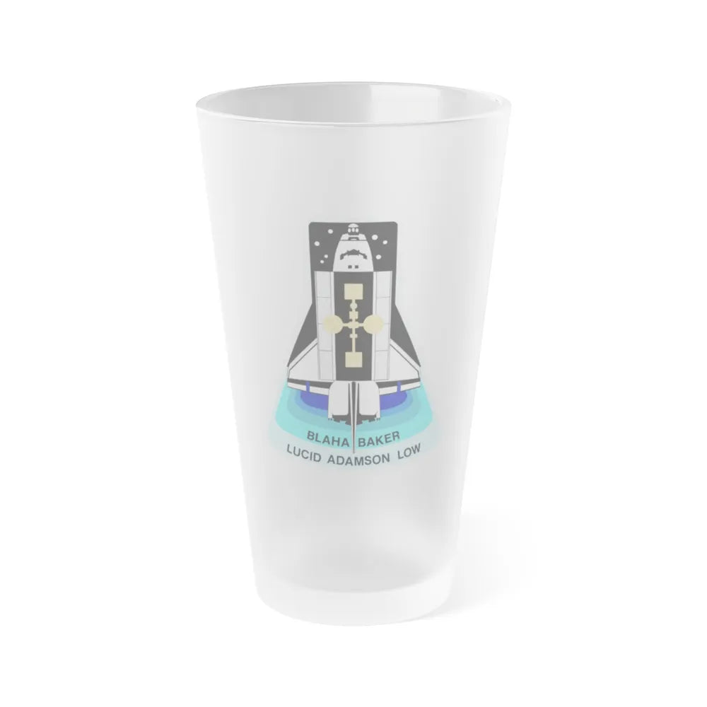 STS 43 (NASA) Frosted Pint Glass 16oz-16oz-Frosted-Go Mug Yourself