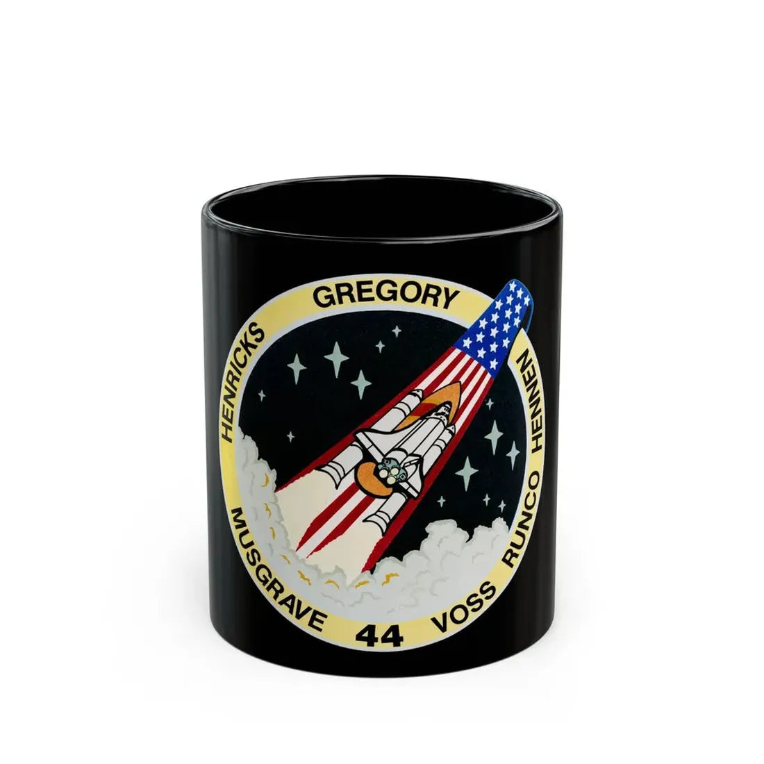 STS 44 (NASA) Black Coffee Mug 11oz - Go Mug Yourself