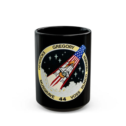 STS 44 (NASA) Black Coffee Mug-15oz-Go Mug Yourself