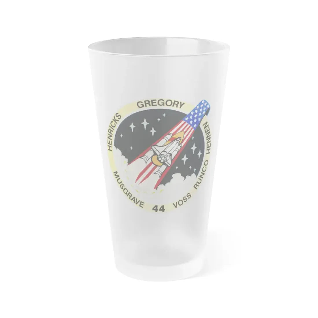 STS 44 (NASA) Frosted Pint Glass 16oz 16oz Frosted - Go Mug Yourself
