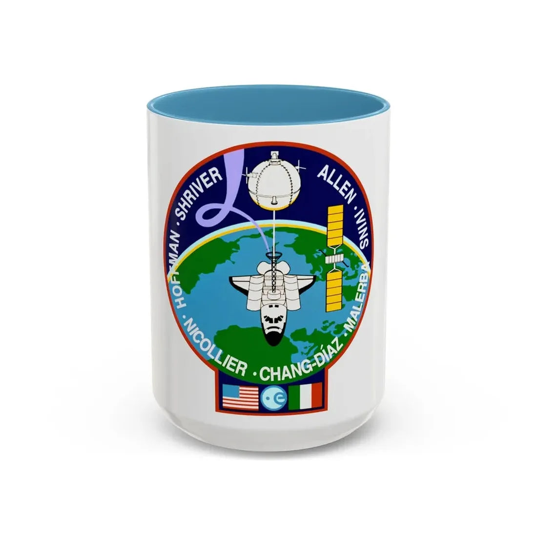 STS 46 (NASA) Accent Coffee Mug 15oz Light Blue - Go Mug Yourself