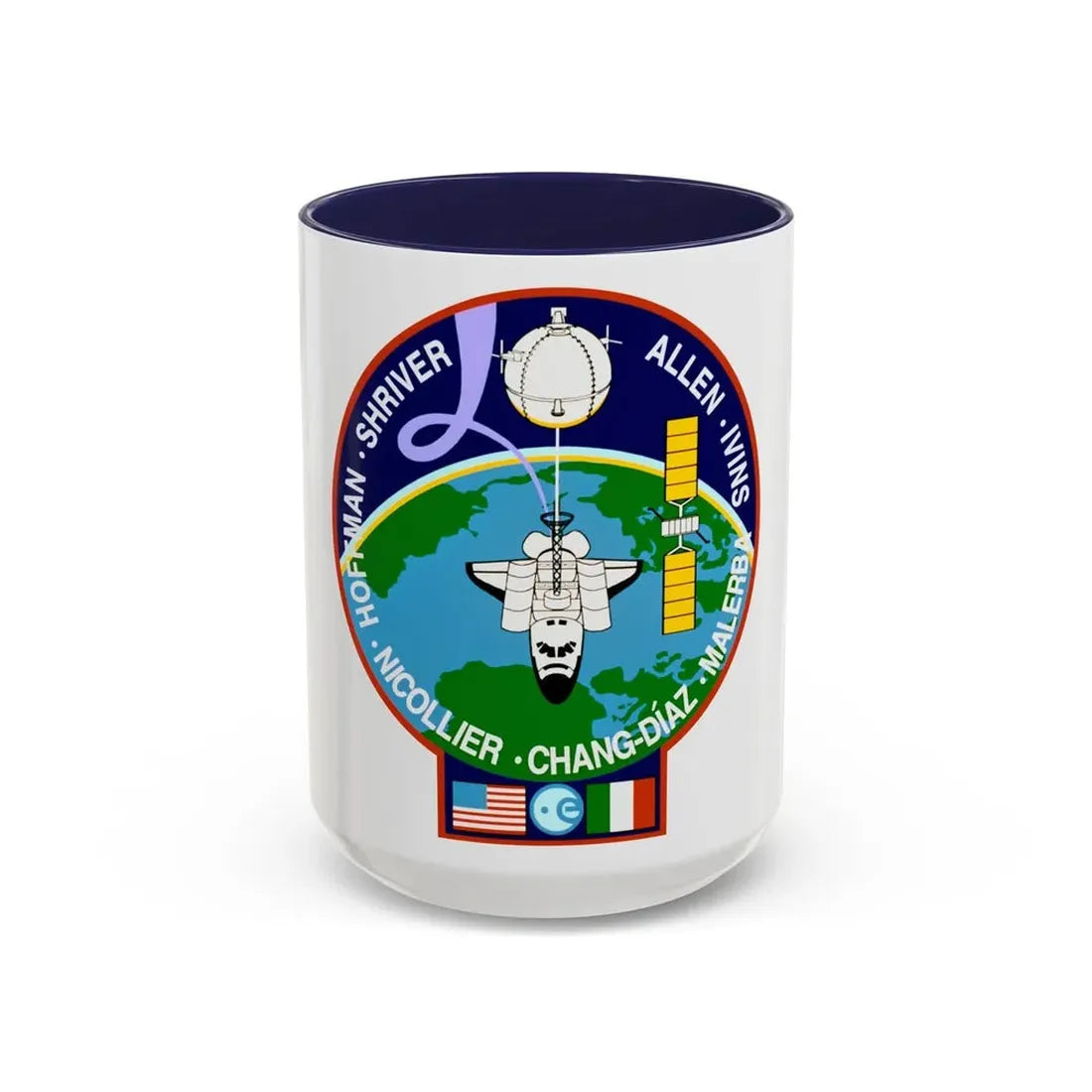 STS 46 (NASA) Accent Coffee Mug 15oz Navy - Go Mug Yourself