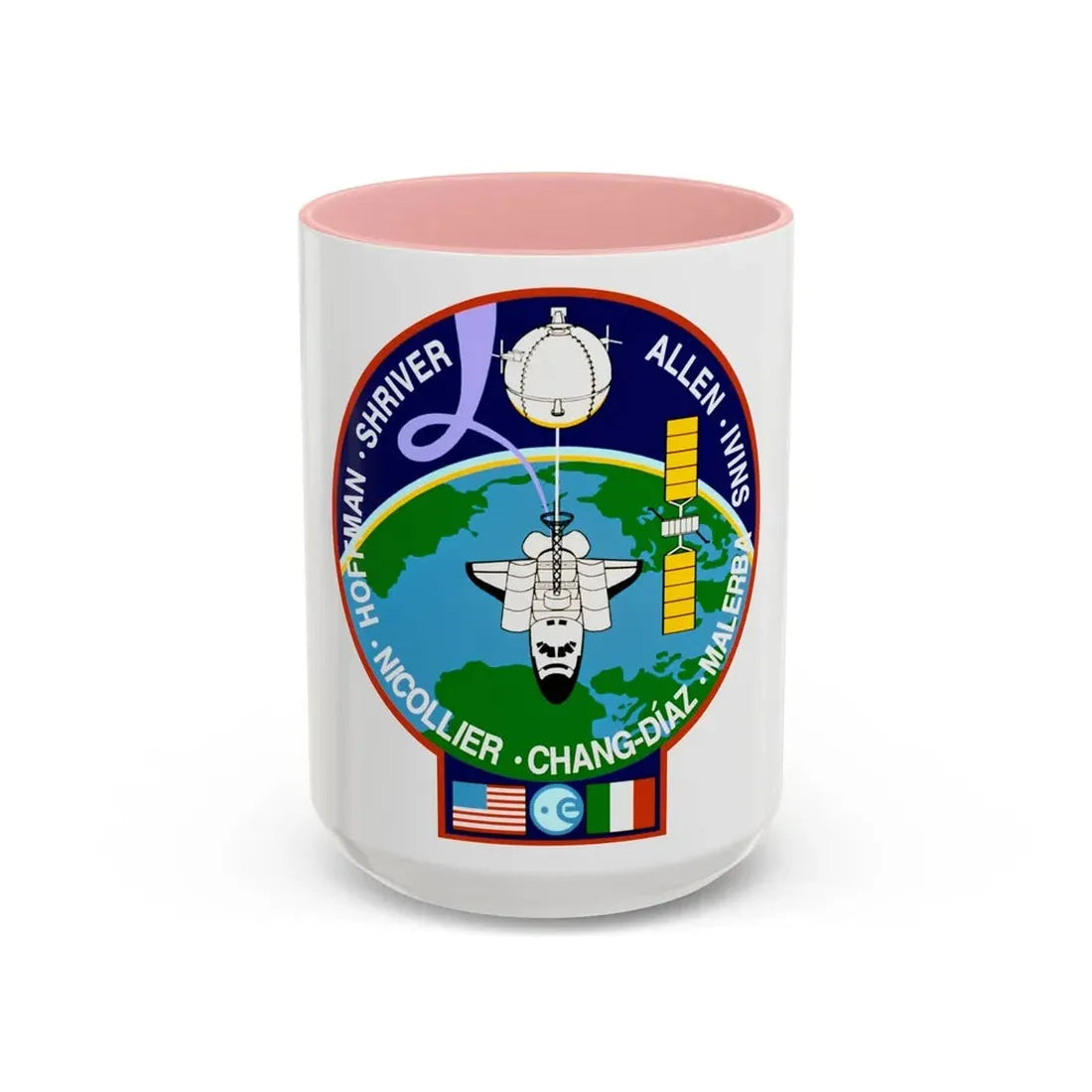 STS 46 (NASA) Accent Coffee Mug 15oz Pink - Go Mug Yourself