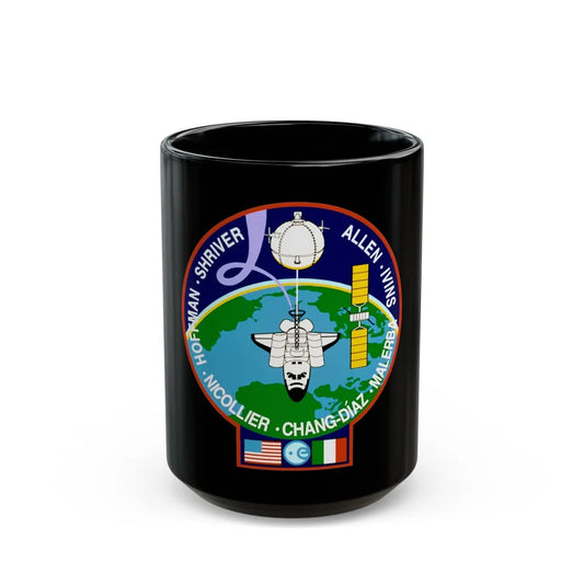 STS 46 (NASA) Black Coffee Mug-15oz-Go Mug Yourself