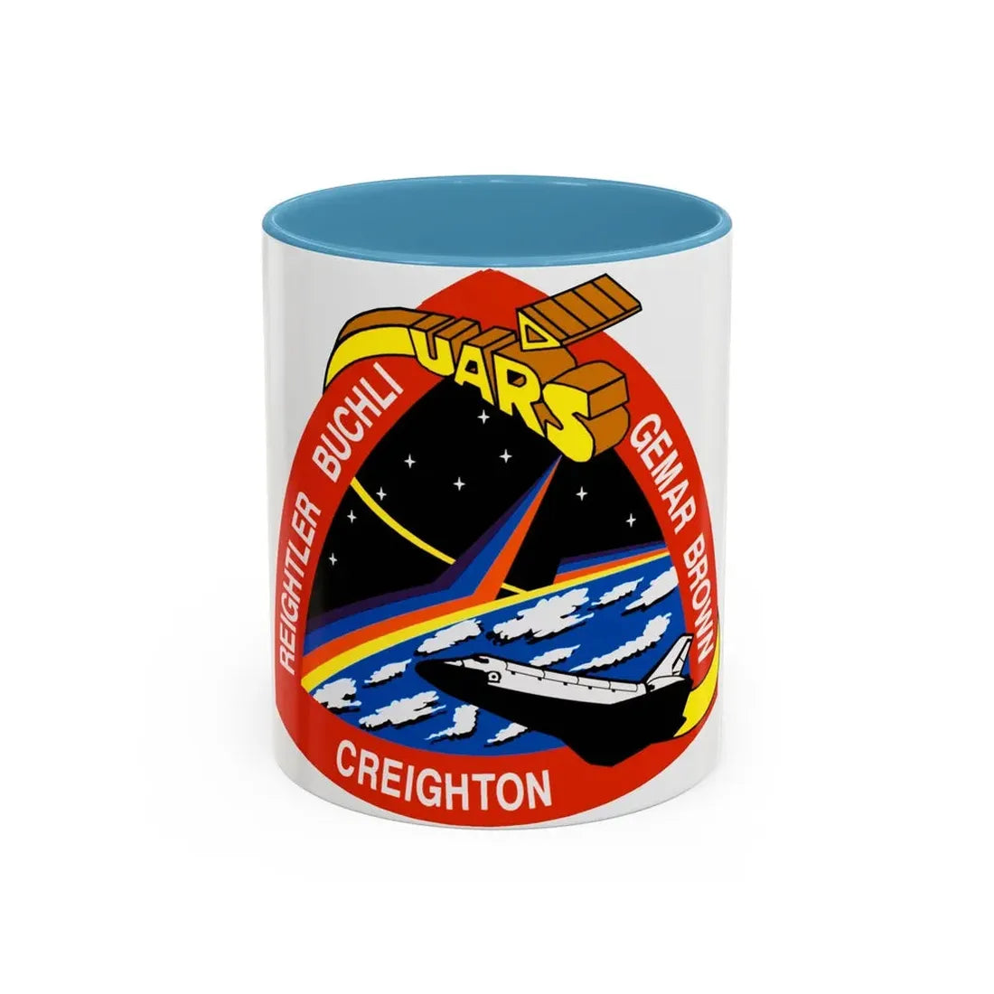 STS 48 (NASA) Accent Coffee Mug 11oz Light Blue - Go Mug Yourself