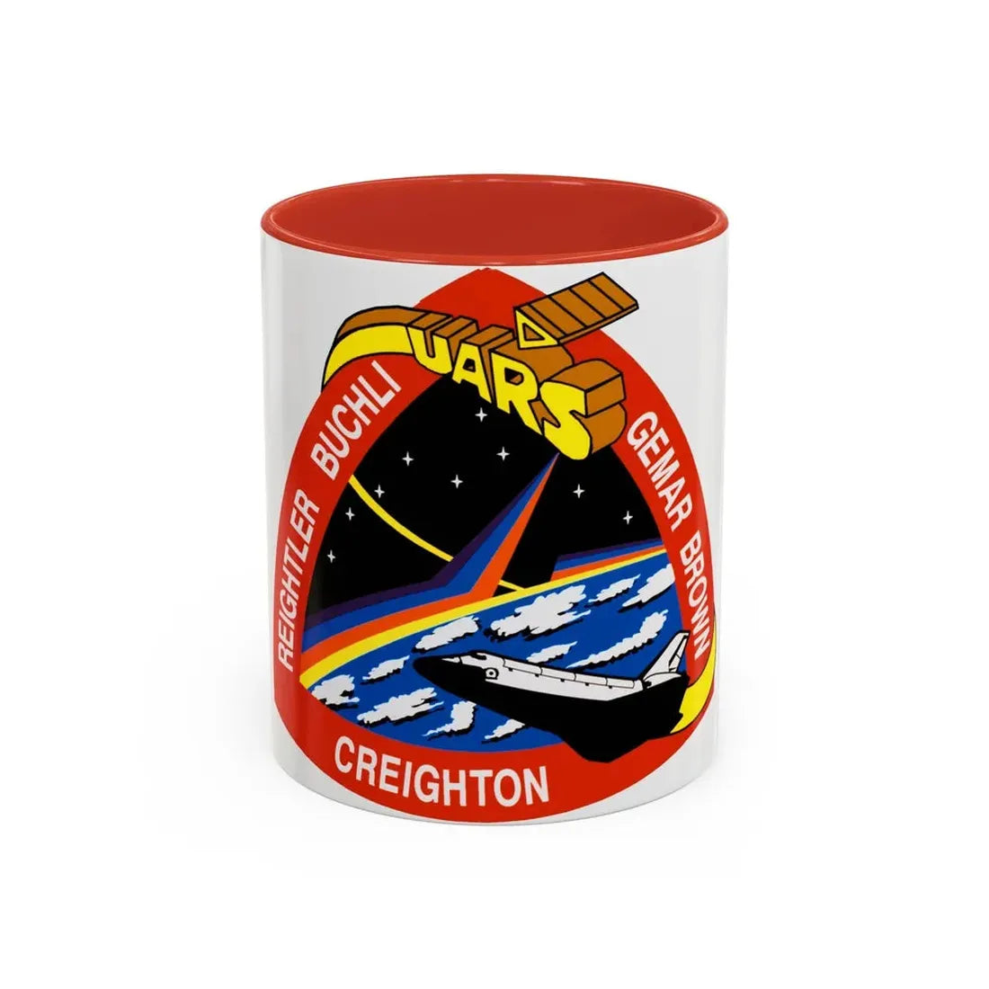 STS 48 (NASA) Accent Coffee Mug 11oz Red - Go Mug Yourself