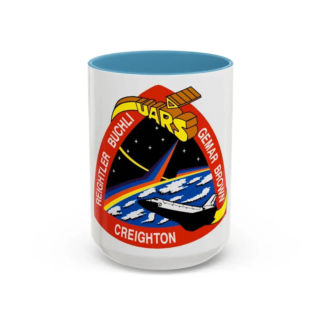 STS 48 (NASA) Accent Coffee Mug 15oz Light Blue - Go Mug Yourself