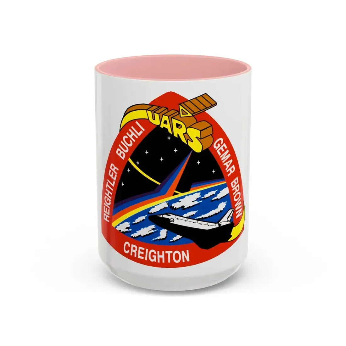 STS 48 (NASA) Accent Coffee Mug 15oz Pink - Go Mug Yourself