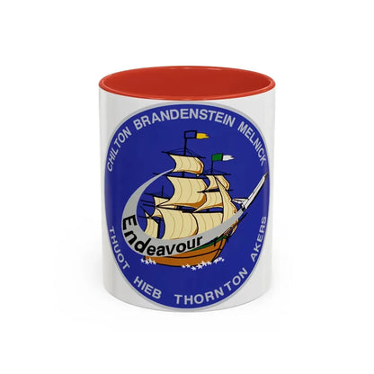 STS 49 (NASA) Accent Coffee Mug 11oz Red - Go Mug Yourself