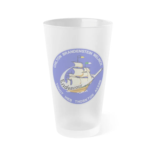 STS 49 (NASA) Frosted Pint Glass 16oz-Go Mug Yourself