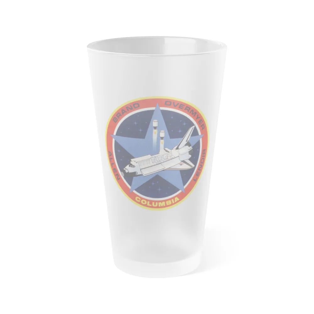 STS 5 (NASA) Frosted Pint Glass 16oz-Go Mug Yourself