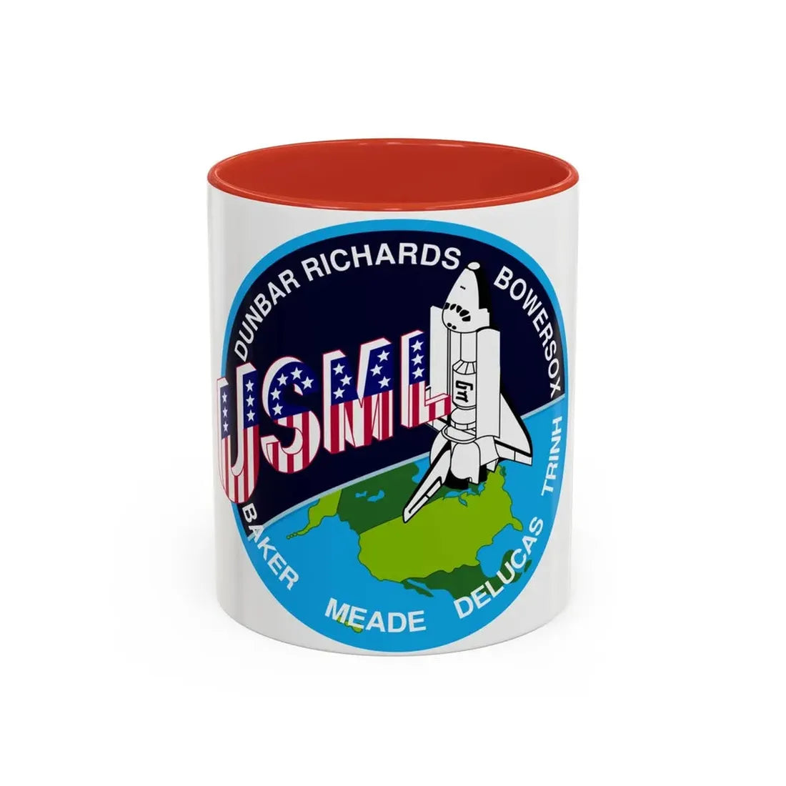 STS 50 (NASA) Accent Coffee Mug 11oz Red - Go Mug Yourself