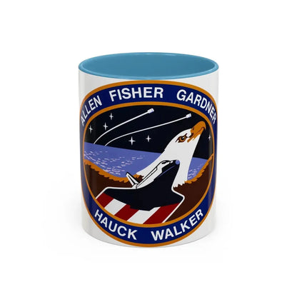 STS 51 a (NASA) Accent Coffee Mug 11oz Light Blue - Go Mug Yourself
