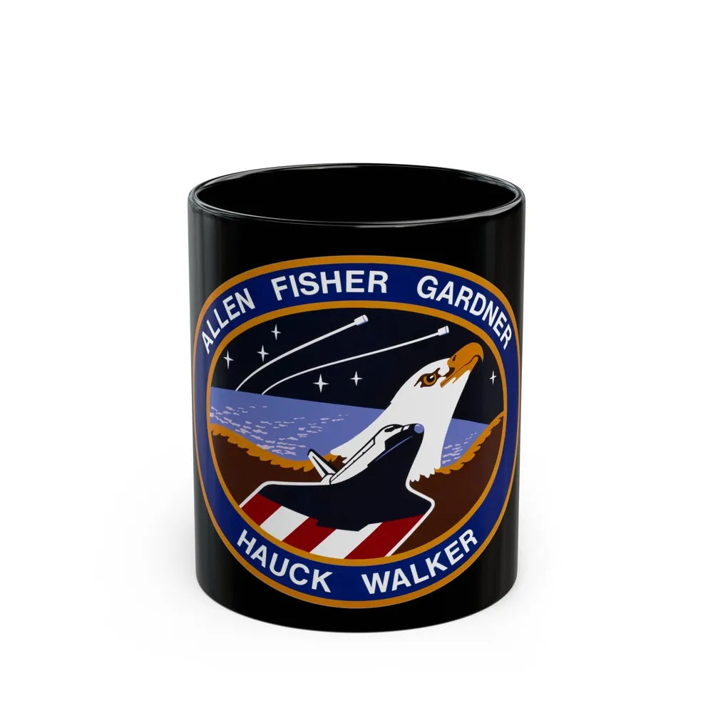 STS 51 a (NASA) Black Coffee Mug-11oz-Go Mug Yourself