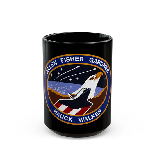 STS 51 a (NASA) Black Coffee Mug-15oz-Go Mug Yourself