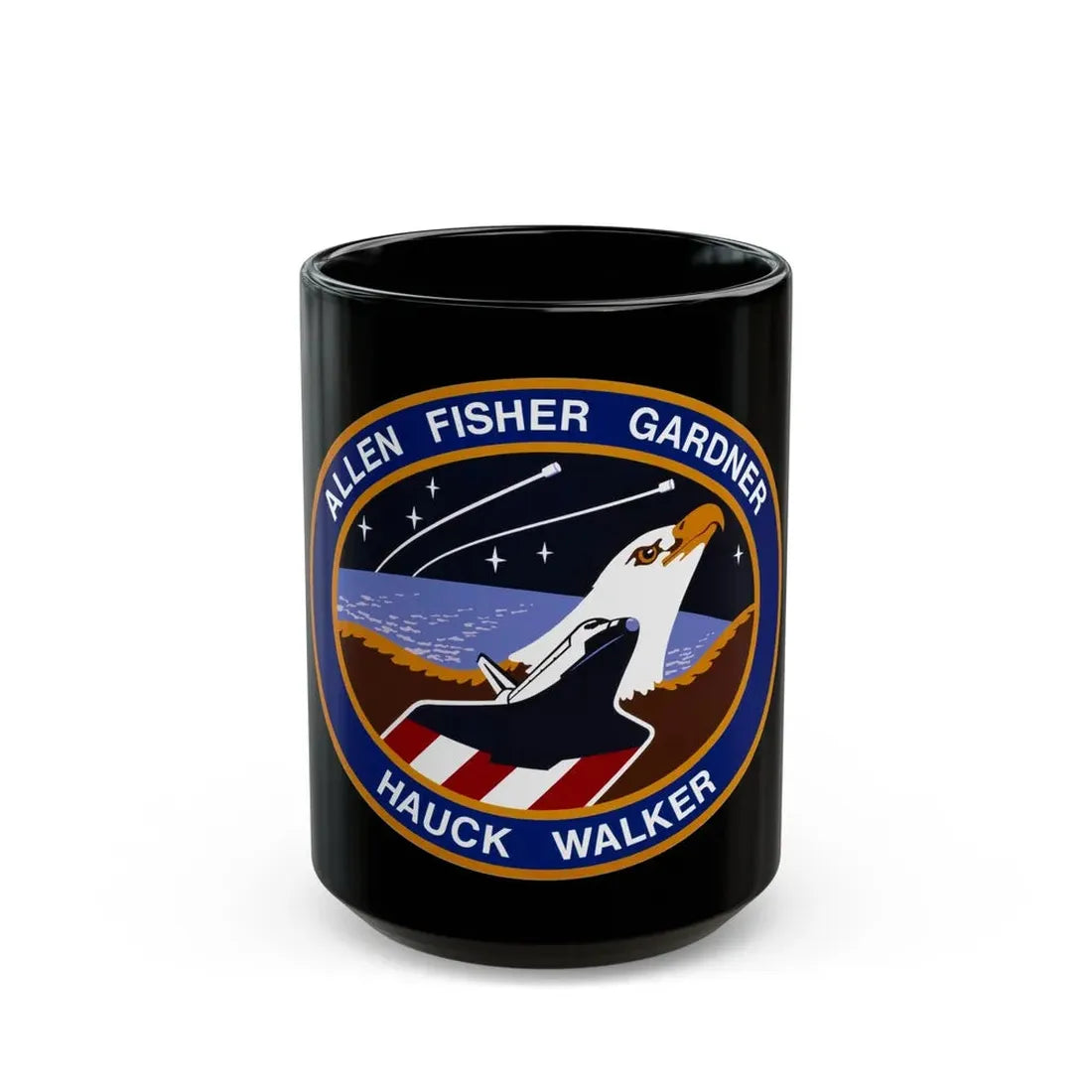 STS 51 a (NASA) Black Coffee Mug 15oz - Go Mug Yourself