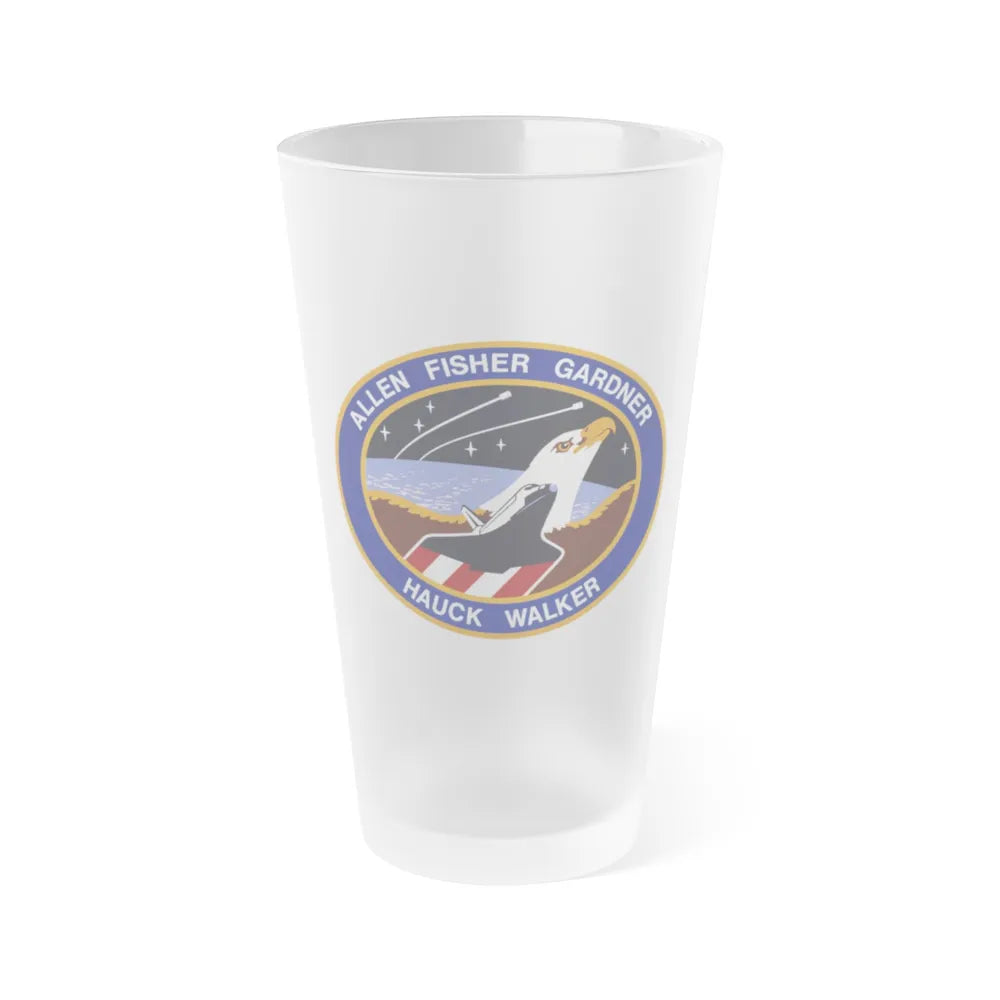 STS 51 a (NASA) Frosted Pint Glass 16oz-Go Mug Yourself