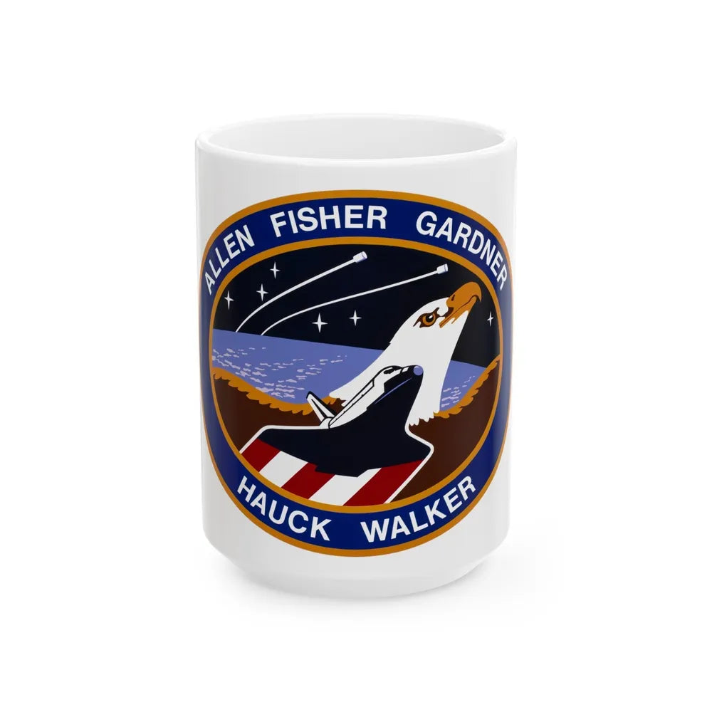 STS 51 a (NASA) White Coffee Mug-15oz-Go Mug Yourself