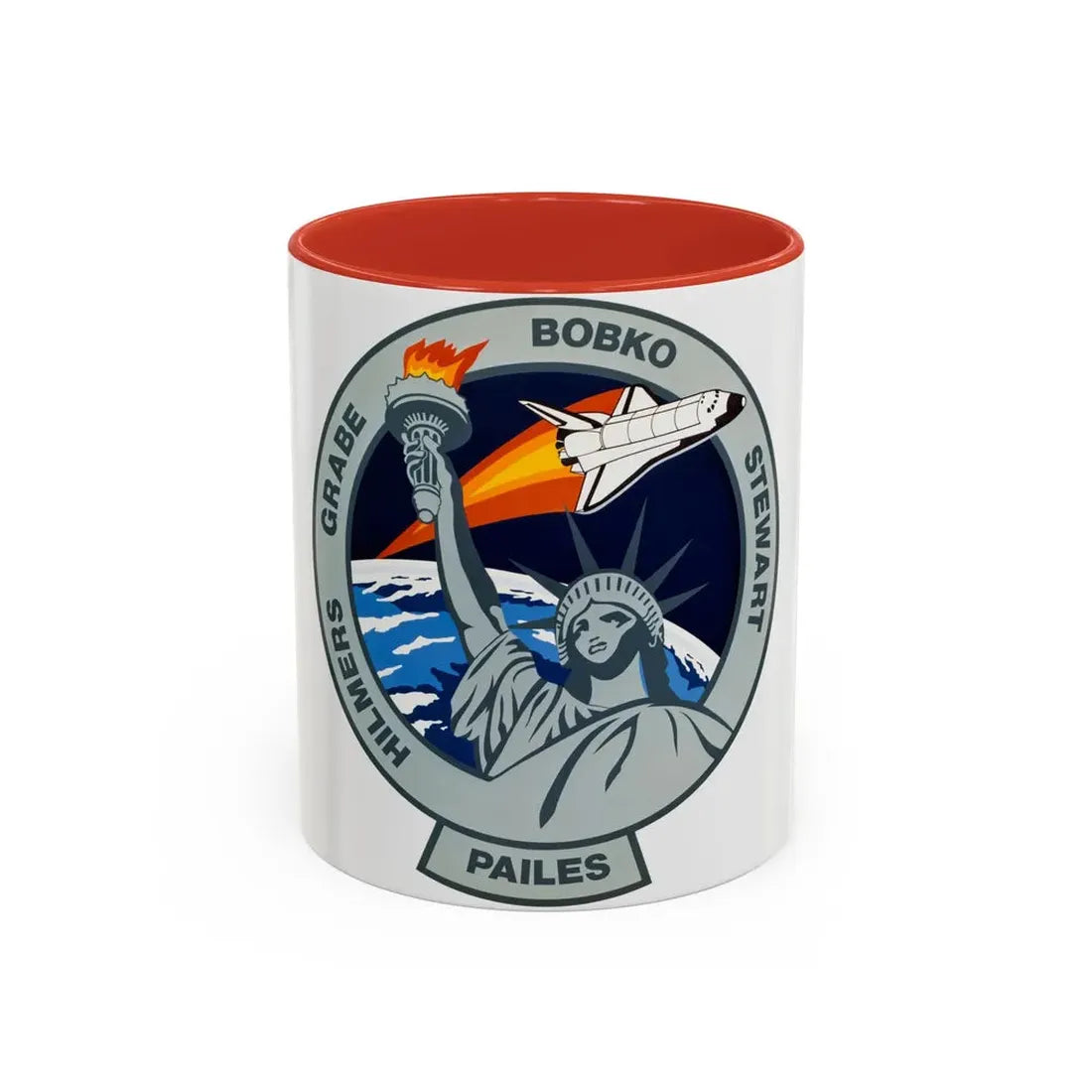 STS 51 j (NASA) Accent Coffee Mug 11oz Red - Go Mug Yourself