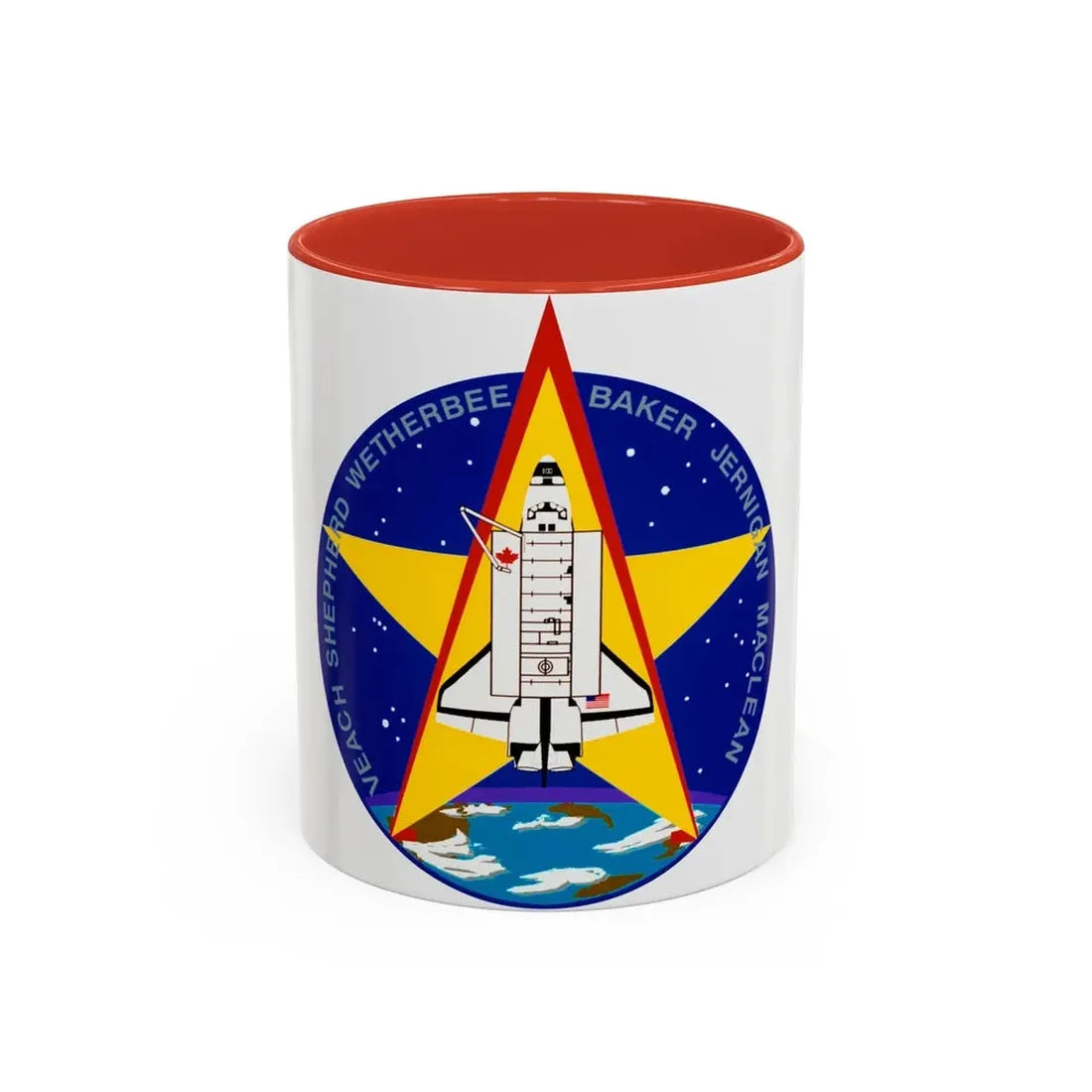 STS 52 (NASA) Accent Coffee Mug 11oz Red - Go Mug Yourself