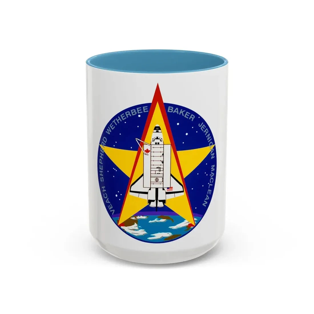 STS 52 (NASA) Accent Coffee Mug 15oz Light Blue - Go Mug Yourself