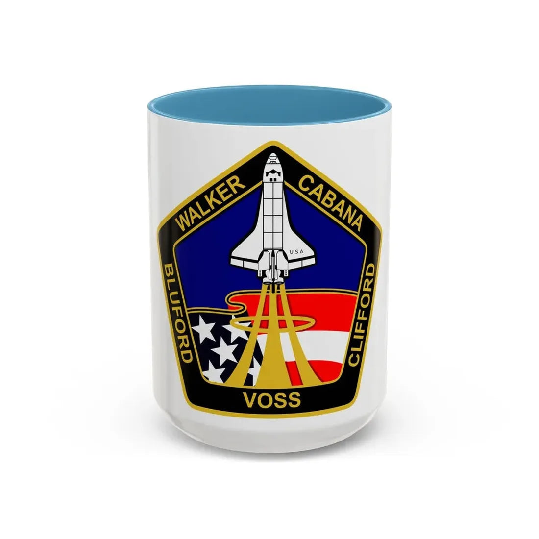 STS 53 (NASA) Accent Coffee Mug 15oz Light Blue - Go Mug Yourself