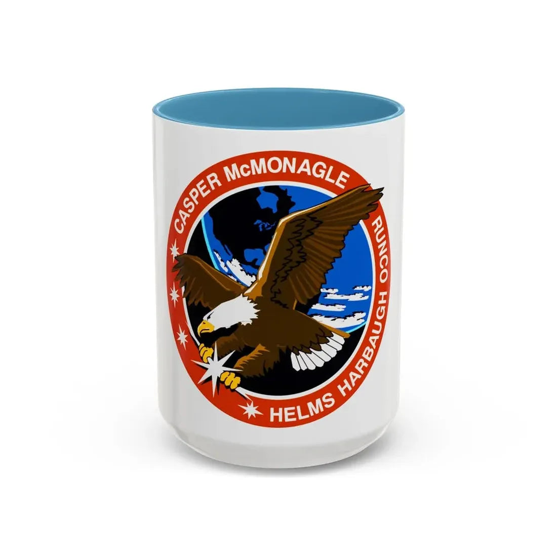 STS 54 (NASA) Accent Coffee Mug 15oz Light Blue - Go Mug Yourself