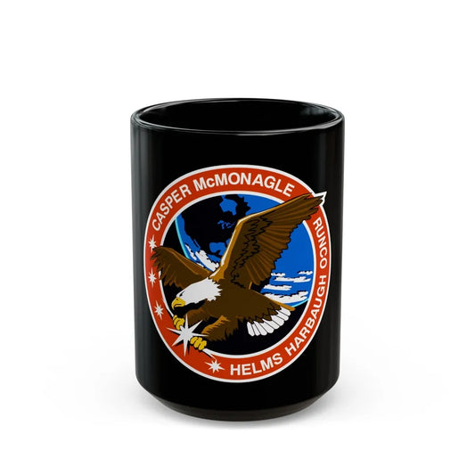 STS 54 (NASA) Black Coffee Mug-15oz-Go Mug Yourself