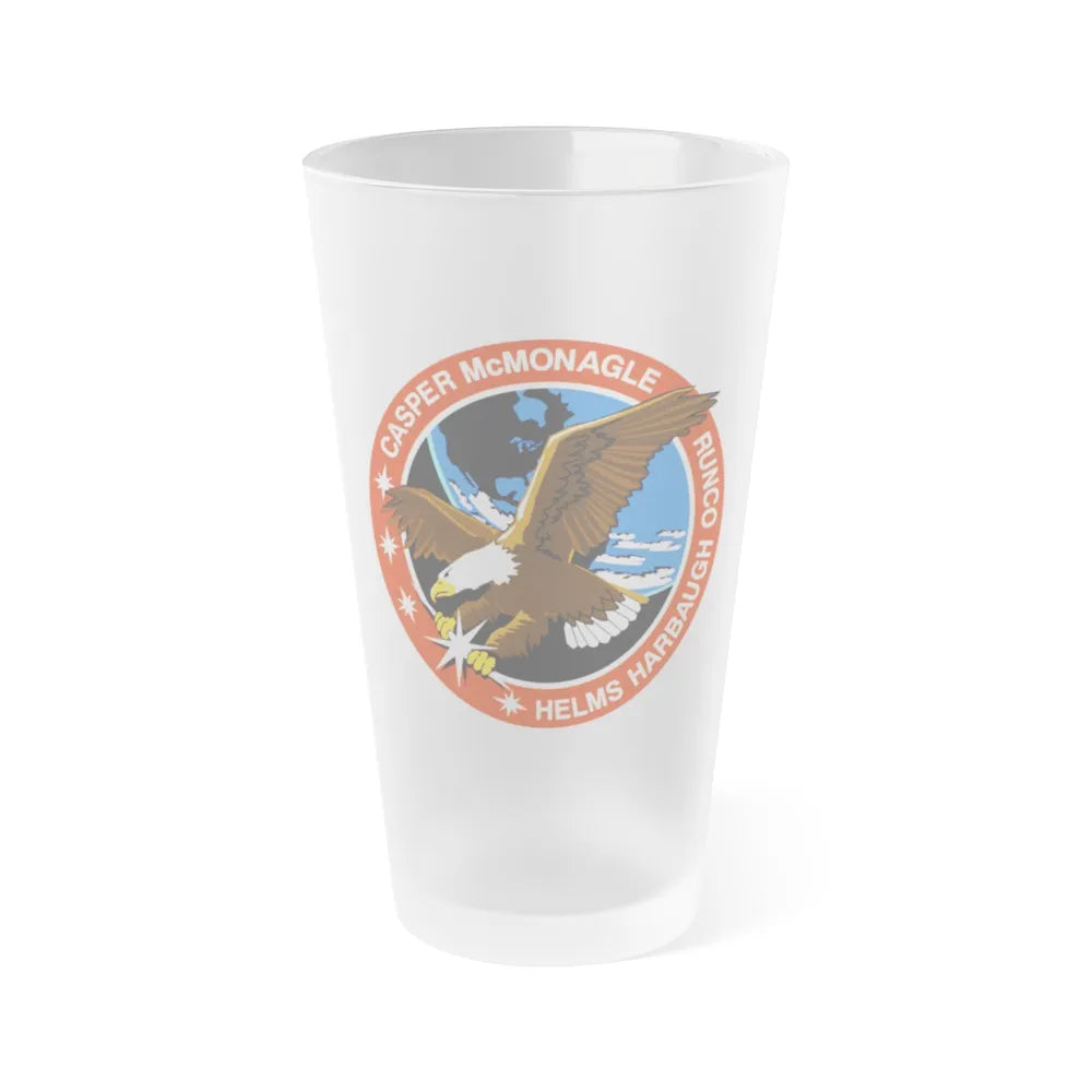 STS 54 (NASA) Frosted Pint Glass 16oz-Go Mug Yourself