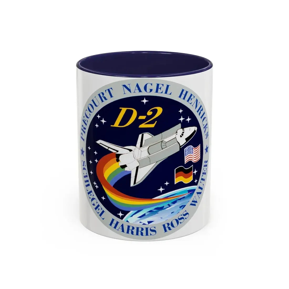 STS 55 (NASA) Accent Coffee Mug 11oz Navy - Go Mug Yourself