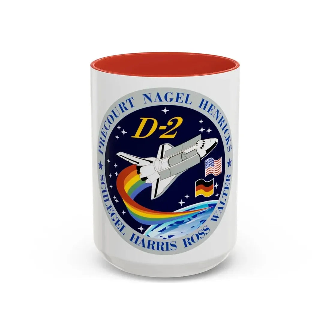 STS 55 (NASA) Accent Coffee Mug 15oz Red - Go Mug Yourself