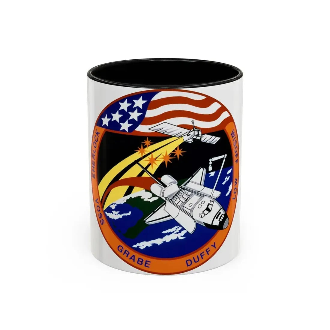 STS 57 (NASA) Accent Coffee Mug 11oz Black - Go Mug Yourself