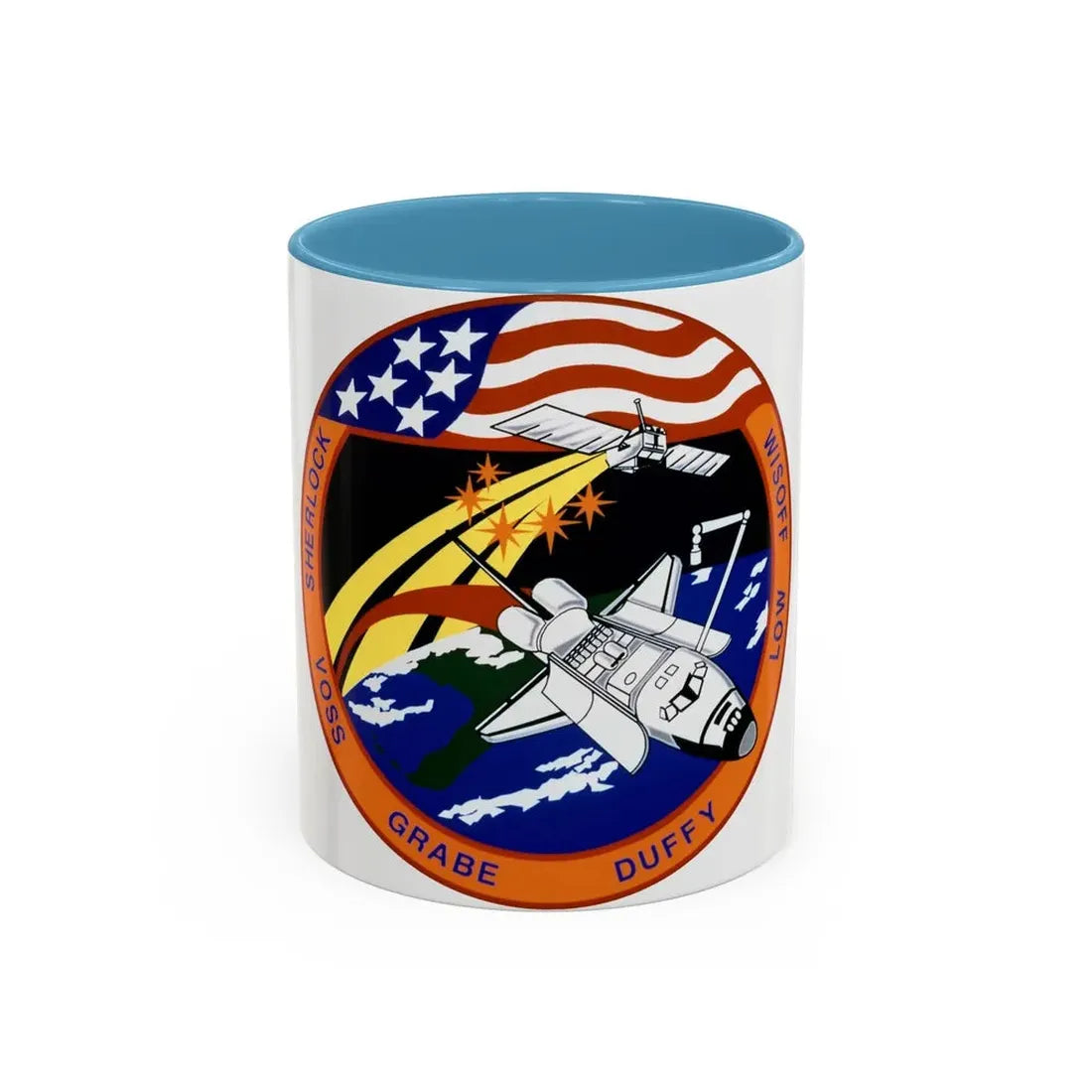 STS 57 (NASA) Accent Coffee Mug 11oz Light Blue - Go Mug Yourself
