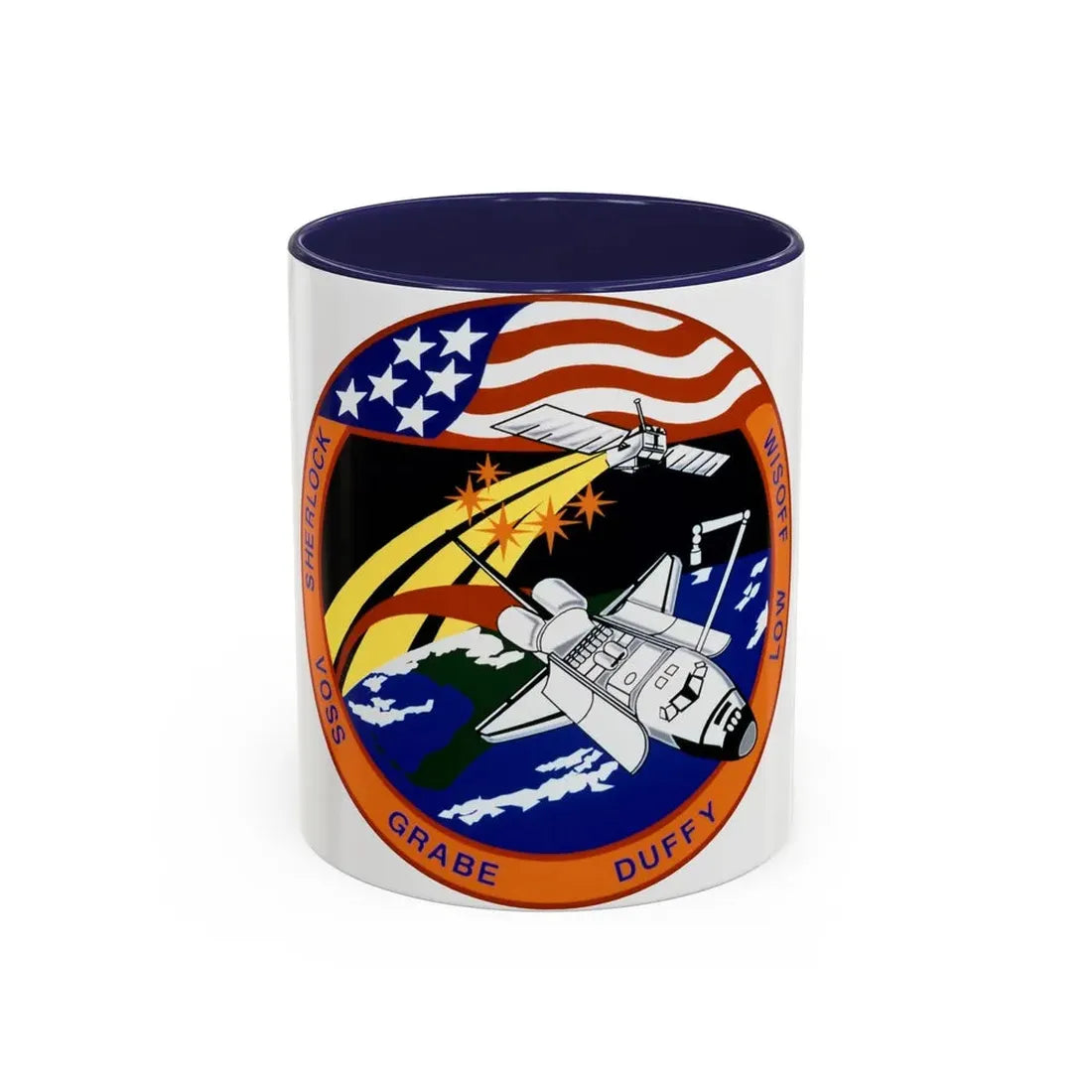 STS 57 (NASA) Accent Coffee Mug 11oz Navy - Go Mug Yourself